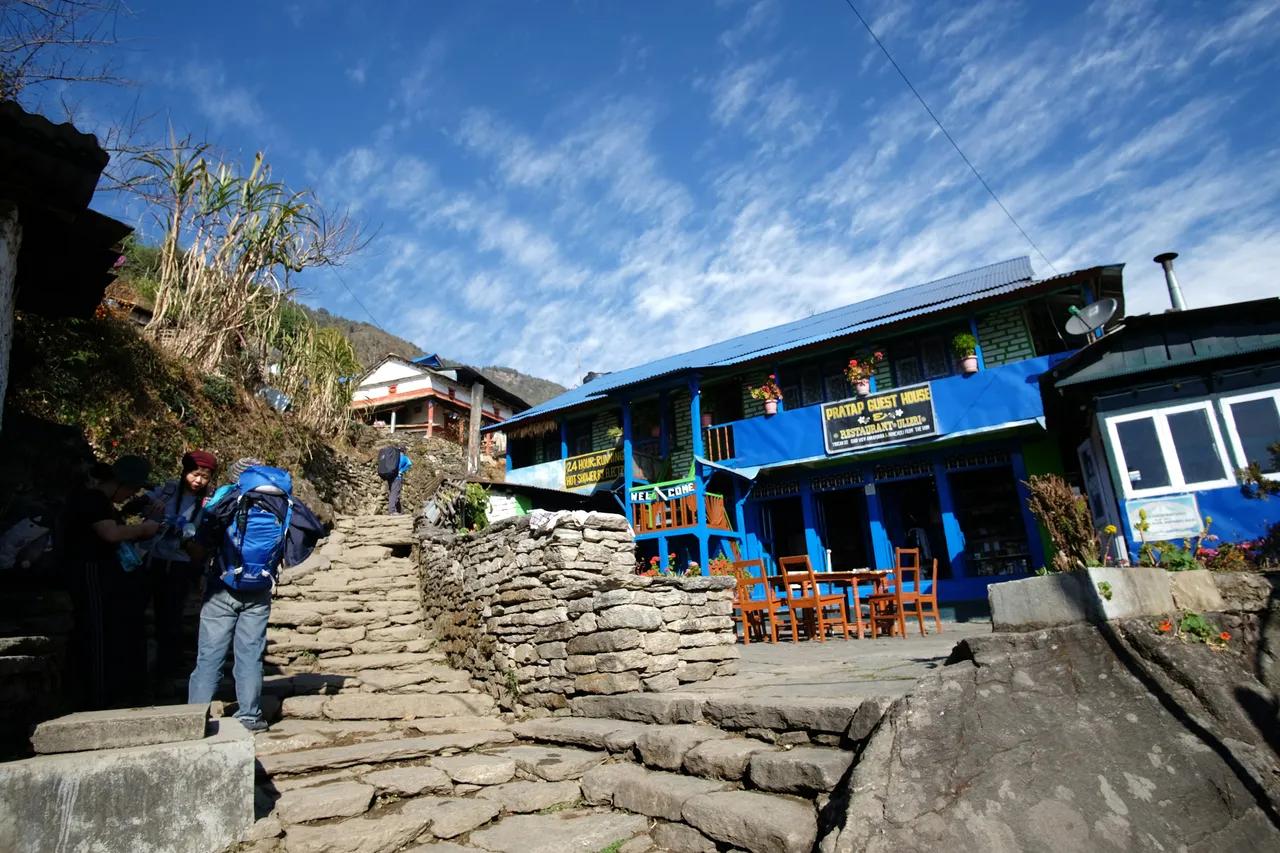 Stone steps on the trail between Tikhedhunga and Ulleri on the Annapurna Base Camp trek